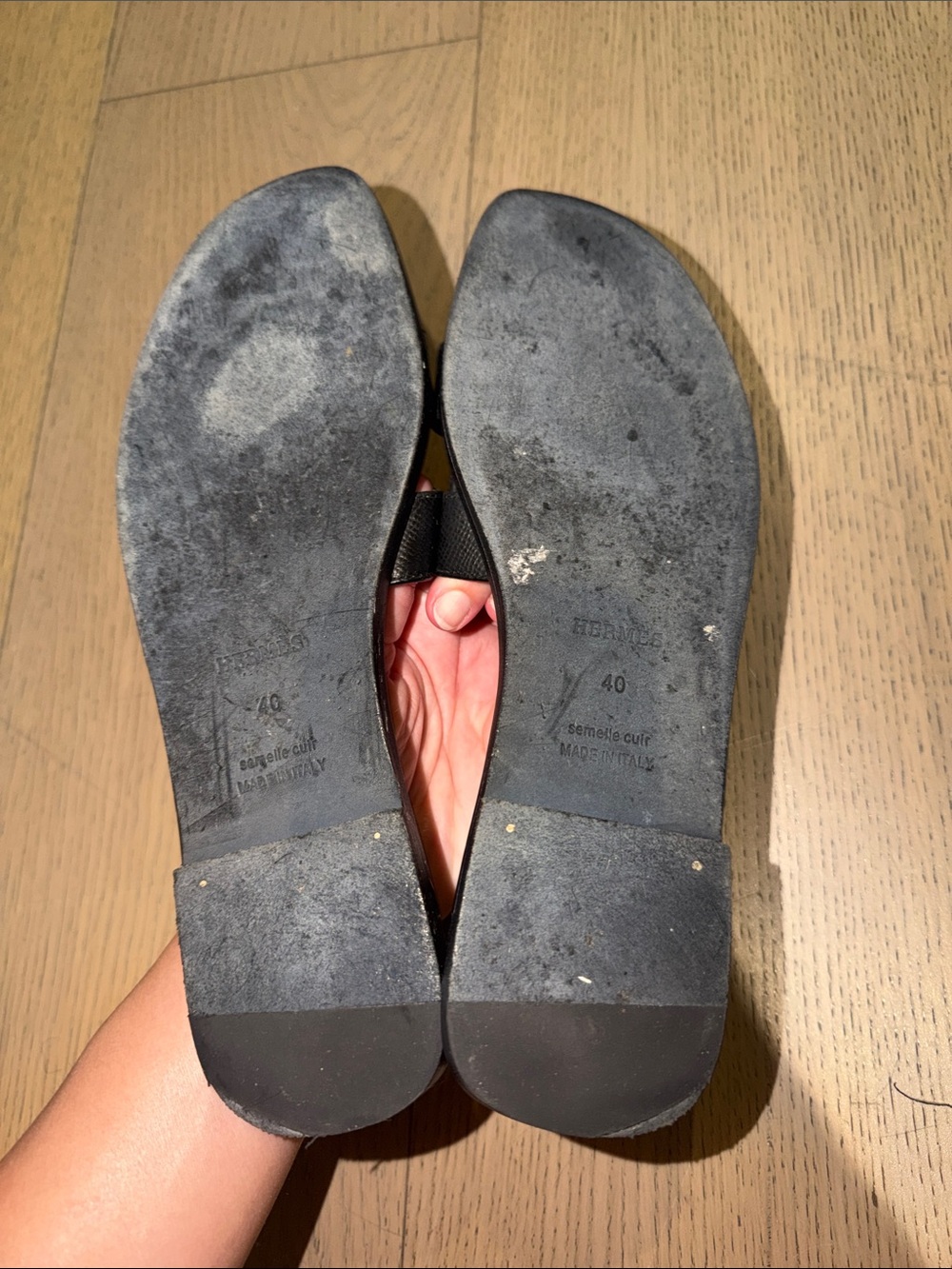 Hermes Black Oran Slide Sandals - Picture 11 of 17